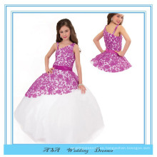 RAPD28 Impresionante vestido de bola con apliques hasta el suelo La mejor calidad Vestidos de niña de flores para bodas